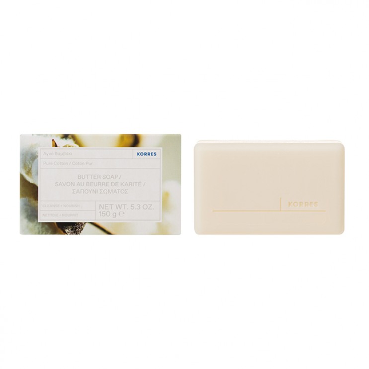 Korres Butter Soap Pure Cotton 150gr | Σαπούνι  Σώματος Αγνό Βαμβάκι