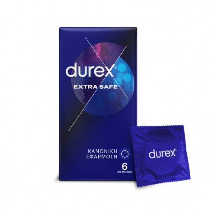 Durex Extra Safe  6τμχ | Προφυλακτικά Με Ελαφρώς Παχύτερα Τοιχώματα για Εξτρα Ασφάλεια  ΣΕΞΟΥΑΛΙΚΗ ΥΓΕΙΑ