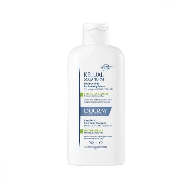 Ducray Kelual Squanorm Shampoo Pellicules Grasses 200ml | Αντιπιτυριδικό Σαμπουάν Αγωγής Κατά της Λιπαρής Πιτυρίδας 