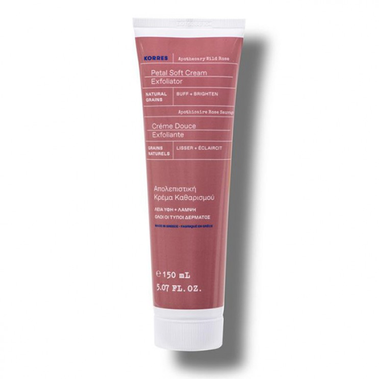 Korres Apothecary Wild Rose Petal Soft Cream Exfoliator 150ml | Άγριο Τριαντάφυλλο Απολεπιστική Κρέμα Καθαρισμού