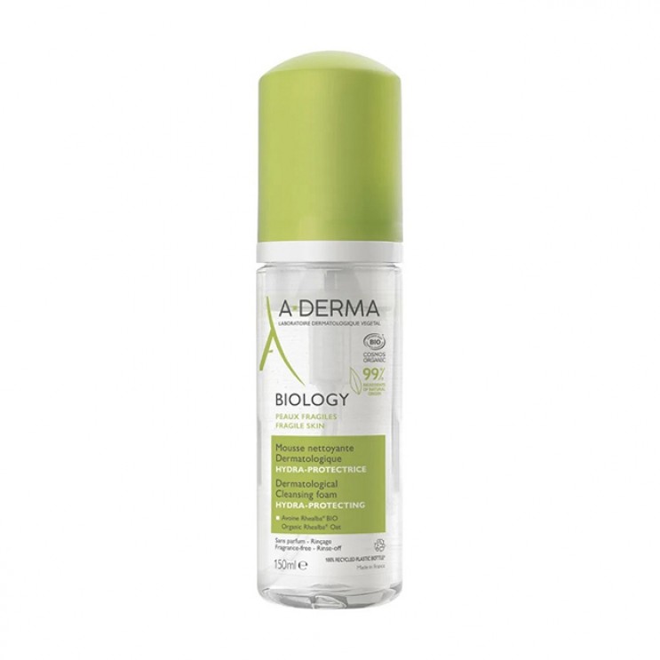 A-Derma Biology Mousse Nettoyante 150ml |  Ενυδατικός Αφρός Καθαρισμού για Ευαίσθητες Επιδερμίδες 