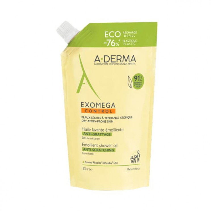A-Derma Exomega Control Huile Lavante Emolliente Refill 500ml | Ανταλλακτικό Έλαιο Καθαρισμού για Ξηρό Δέρμα με Τάση Ατοπικού Εκζέματος ΦΡΟΝΤΙΔΑ ΠΡΟΣΩΠΟΥ
