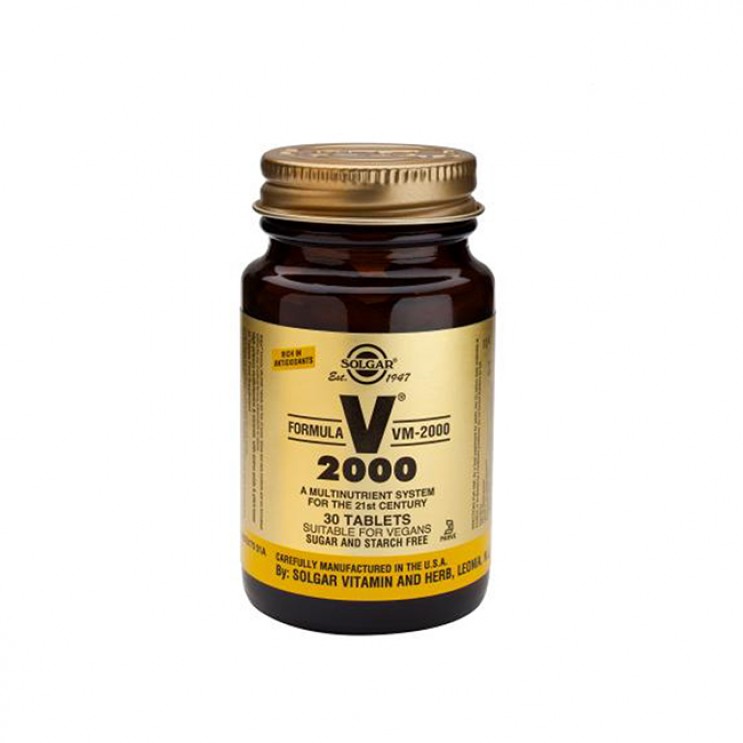 Solgar Formula VM 2000 30tabs | Φόρμουλα Υψηλής Ισχύος για Ενέργεια ΒΙΤΑΜΙΝΕΣ