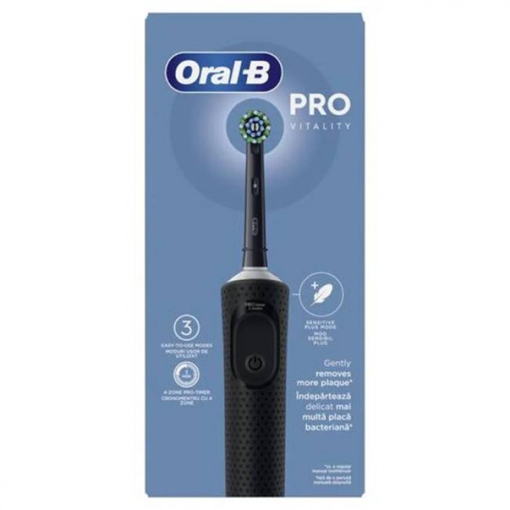 Oral-B Vitality Pro Black 1τμχ | Επαναφορτιζόμενη Ηλεκτρική Οδοντόβουρτσα σε Χρώμα Μαύρο