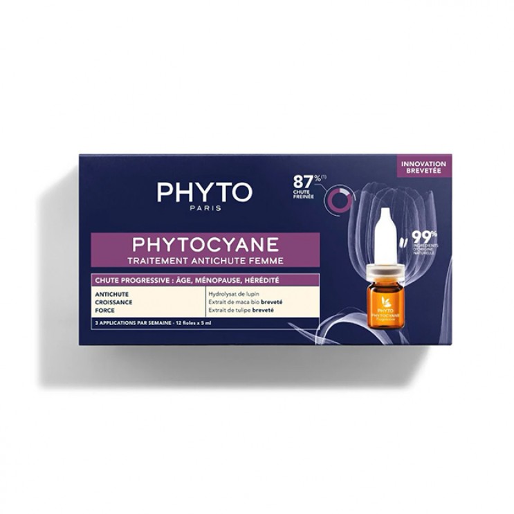 Phyto Phyto Phytocyane Traitement Progressive 12x5ml | Αγωγή Κατά της Προοδευτικής Τριχόπτωσης για Γυναίκες