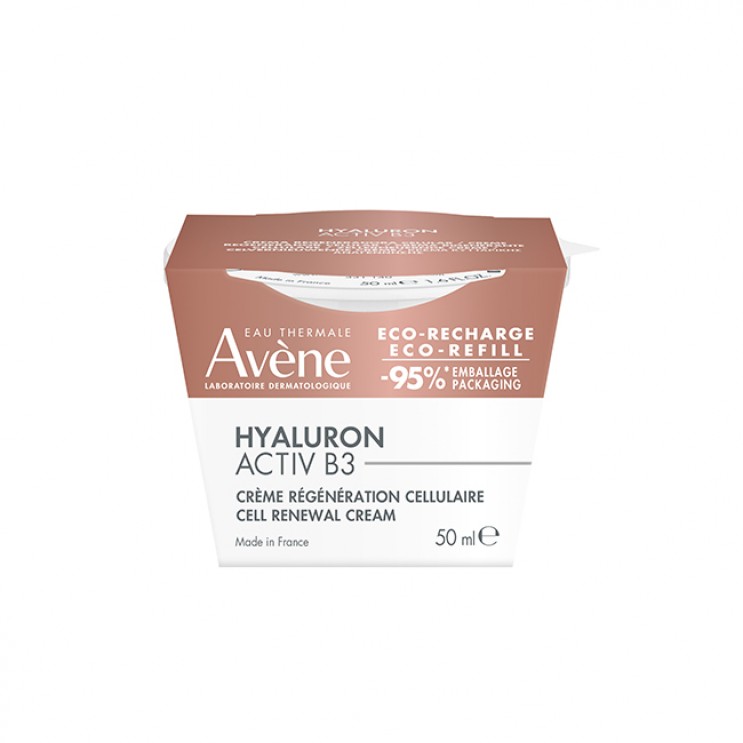 Avène Hyaluron Activ B3 Creme Jour Eco Refill 50ml | Κρέμα Ημέρας για Κυτταρική Ανανέωση με Νιασιναμίδη & Υαλουρονικό Οξύ ,Πλούσιας Υφής  ,Ανταλλακτικό 
