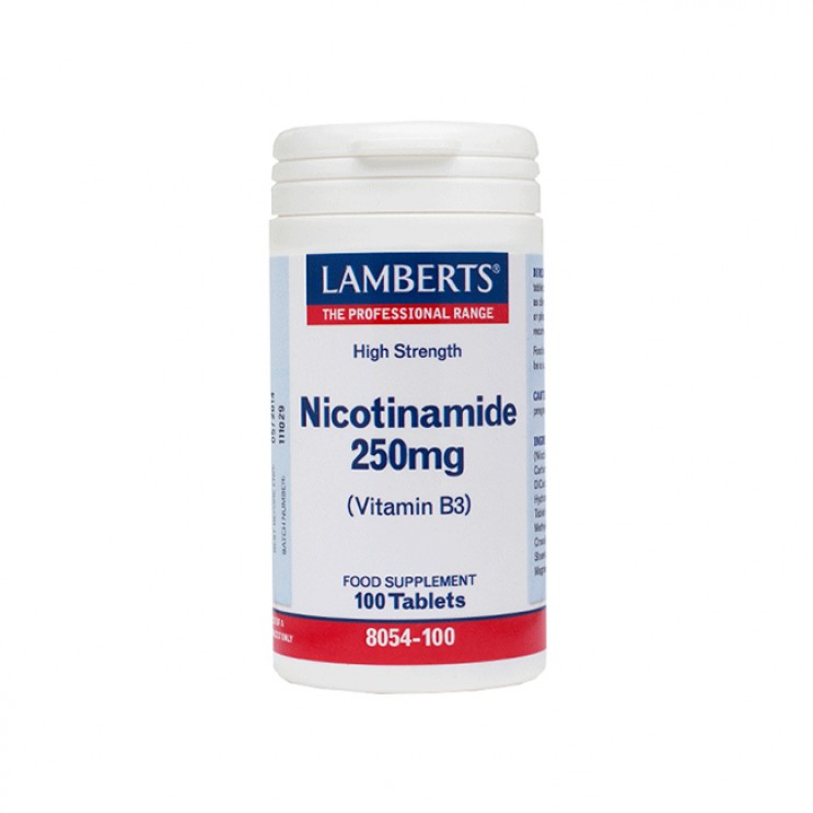 Lamberts Nicotinamide (Vitamin B3)250mg 100tabs | Συμπλήρωμα Διατροφής με Νιασίνη (Βιταμίνη B3) ΒΙΤΑΜΙΝΕΣ