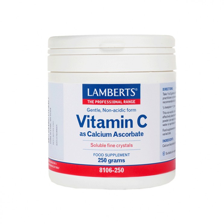Lamberts Vitamin C as Calcium Ascorbate 250gr| Συμπλήρωμα Διατροφής Βιταμίνη C σε Μορφή Σκόνης ΒΙΤΑΜΙΝΕΣ