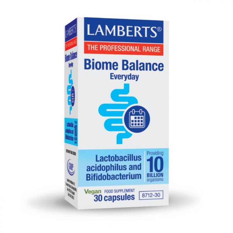 Lamberts Biome Balance Everyday (10 Bil. Organisms) 30caps |  Προβιοτικό Σκεύασμα με 10 δισεκατομμύρια φιλικά Βακτήρια ΔΗΜΟΦΙΛΕΣΤΕΡΑ