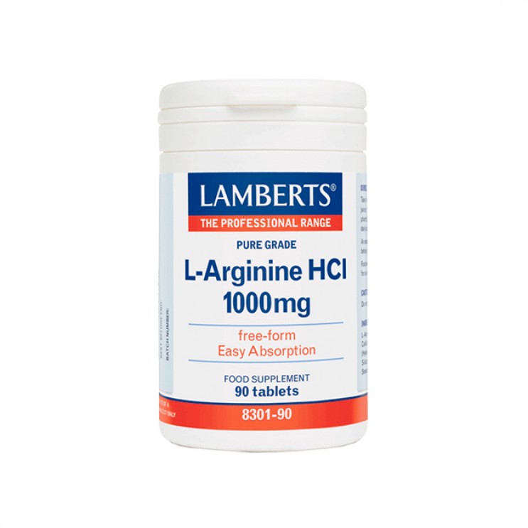 Lamberts L – Arginine HCI 1000mg 90tabs | Συμπλήρωμα Διατροφής με Αργινίνη  ΔΗΜΟΦΙΛΕΣΤΕΡΑ