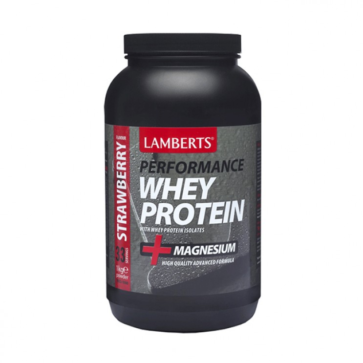 Lamberts Performance Whey Protein Strawberry 1000gr | Πρωτεΐνη Ορού Γάλακτος με γεύση Φράουλα και προσθήκη Μαγνησίου ΔΗΜΟΦΙΛΕΣΤΕΡΑ