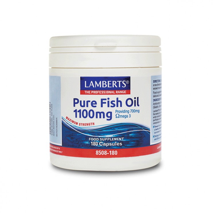 Lamberts Pure Fish Oil 1100mg 180caps | Συμπυκνωμένο Ιχθυέλαιο το οποίο παρέχει 700mg Ωμέγα 3 ΔΗΜΟΦΙΛΕΣΤΕΡΑ