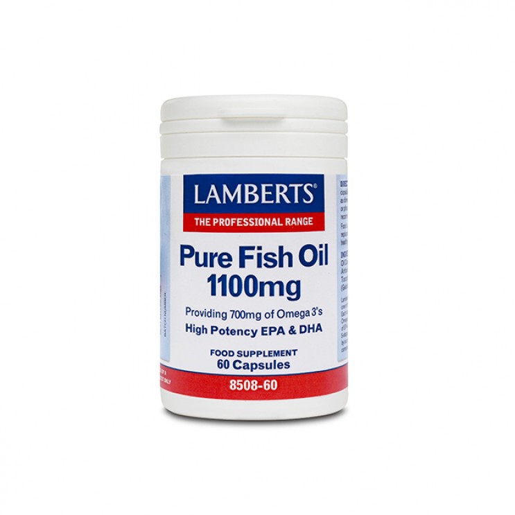 Lamberts Pure Fish Oil 1100mg 60caps | Συμπυκνωμένο Ιχθυέλαιο το οποίο παρέχει 700mg Ωμέγα 3 ΔΗΜΟΦΙΛΕΣΤΕΡΑ