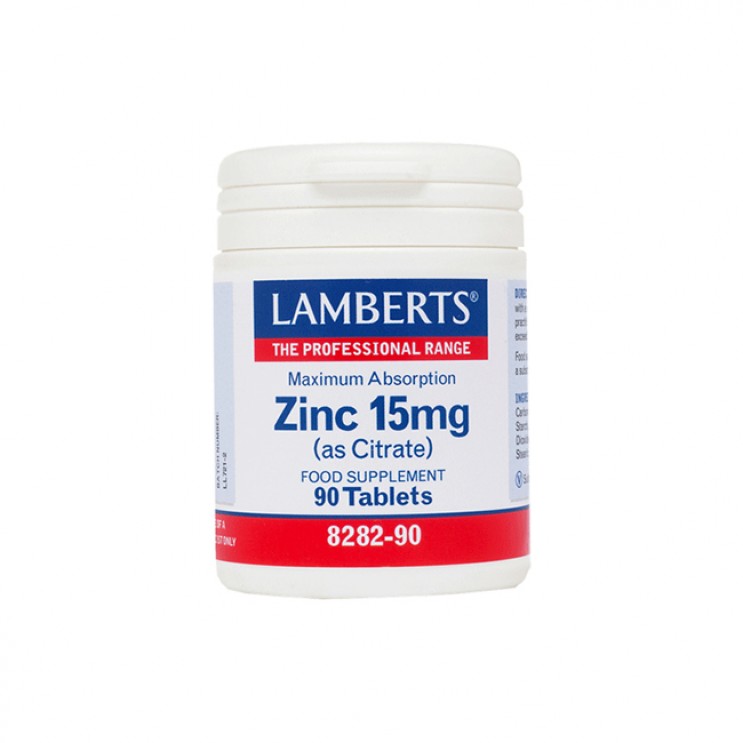 Lamberts Zinc 15mg (Citrate) 90tabs |  Συμπλήρωμα Ψευδάργυρου ΜΕΤΑΛΛΑ & ΙΧΝΟΣΤΟΙΧΕΙΑ