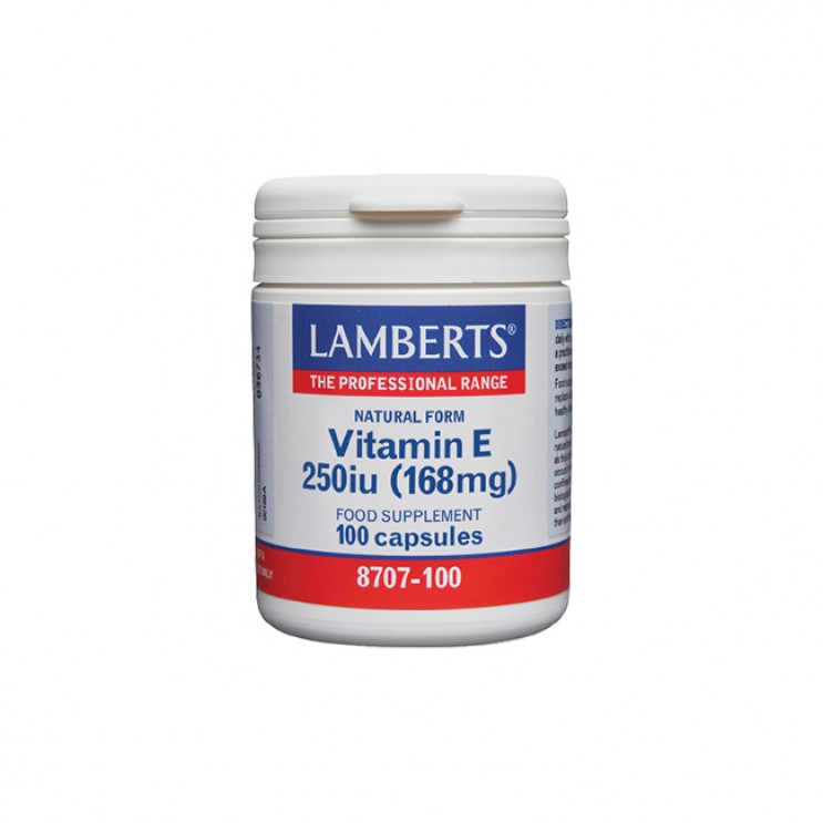 Lamberts Vitamin E 250iu Natural Form 100caps | Συμπλήρωμα Διατροφής Βιταμίνης Ε ΒΙΤΑΜΙΝΕΣ