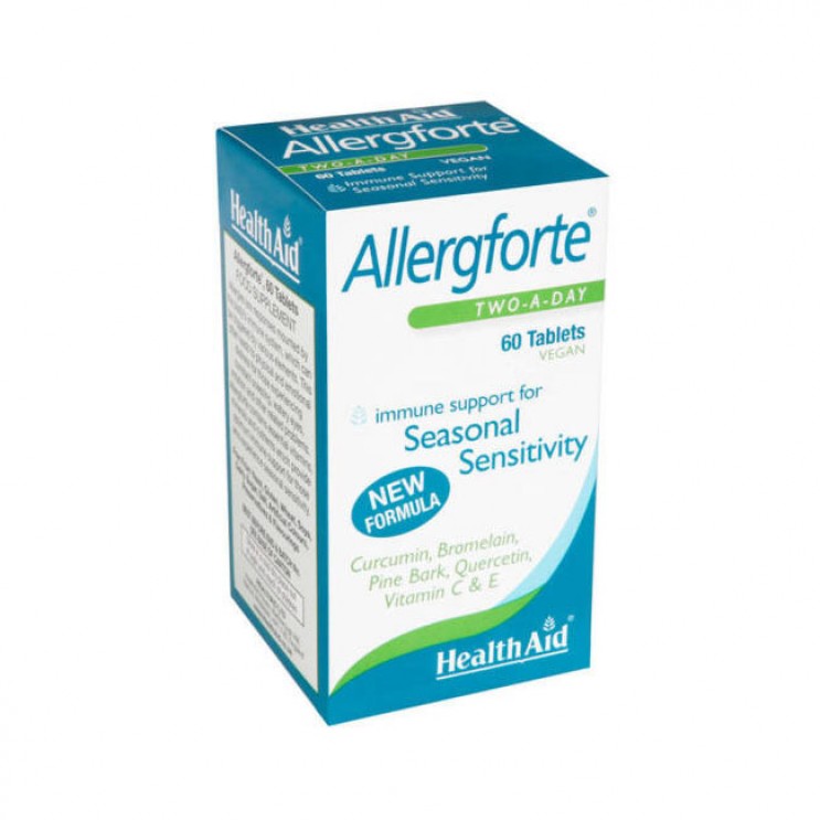 Health Aid Allergforte 60tabs |   Συμπλήρωμα Διατροφής με Βιταμίνες, Βιοφλαβονοειδή & Φυτικά Εκχυλίσματα για τη Φυσιολογική Λειτουργία του Ανοσοποιητικού Συστήματος & τη Φυσική Υποστήριξη σε Εποχιακές Αλλεργίες ΦΑΡΜΑΚΕΙΟ