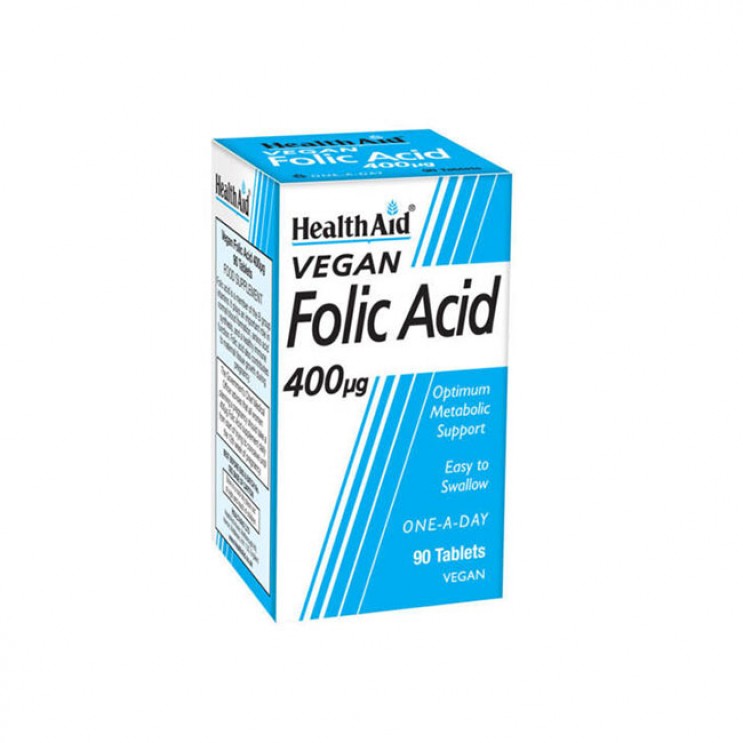 Health Aid  Folic Acid 400mg 90tabs | Φολικό Οξύ Ιδανικό για την Περίοδο της Εγκυμοσύνης ΒΙΤΑΜΙΝΕΣ