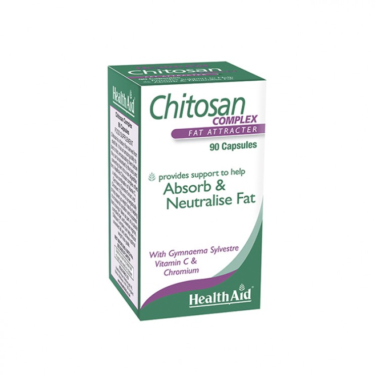Health Aid Chitosan Complex 90caps |  Συμπλήρωμα Διατροφής για την Δέσμευση των Λιπαρών Στοιχείων ΑΔΥΝΑΤΙΣΜΑ