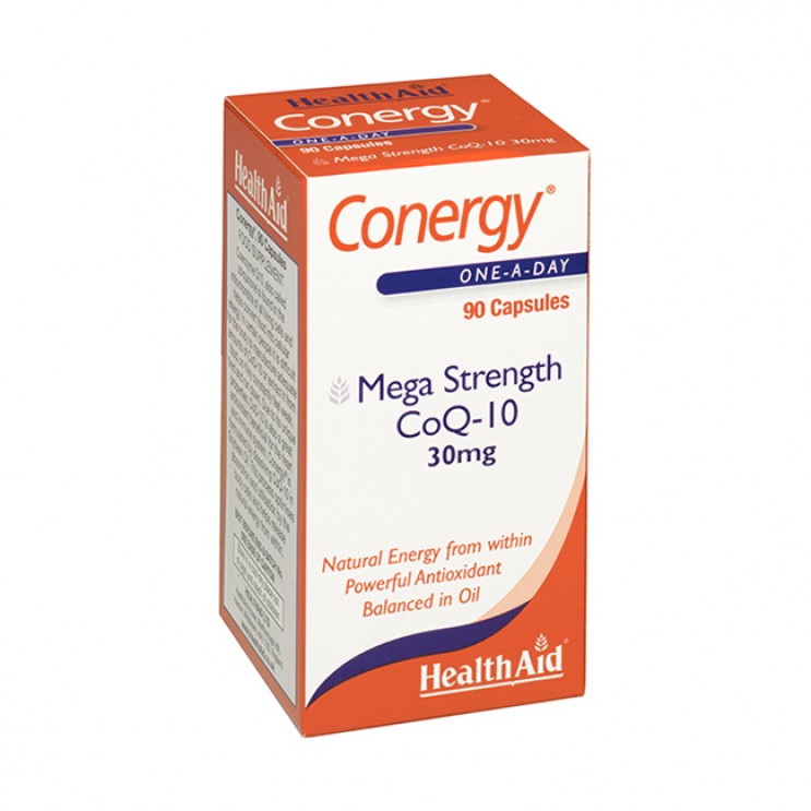 Health Aid Conergy CoQ10 30mg  90caps | Συμπλήρωμα Διατροφής με Συνένζυμο Q10 με Αντιοξειδωτική Δράση   ΔΗΜΟΦΙΛΕΣΤΕΡΑ