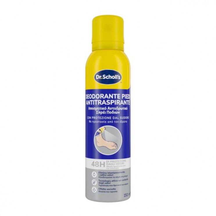 Dr. Scholl Deodorante Piedi 150ml | Αποσμητικό Σπρέι Ποδιών 48ωρης Προστασίας  ΦΡΟΝΤΙΔΑ ΝΥΧΙΩΝ & ΠΟΔΙΩΝ