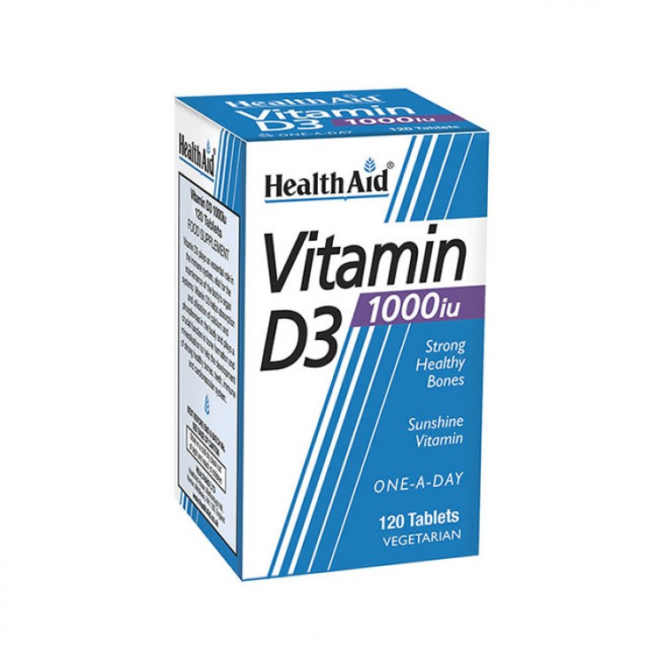 Health Aid Vitamin D3 1000 i.u. 120 tabs | Συμπλήρωμα Διατροφής Βιταμίνη D3  ΒΙΤΑΜΙΝΕΣ