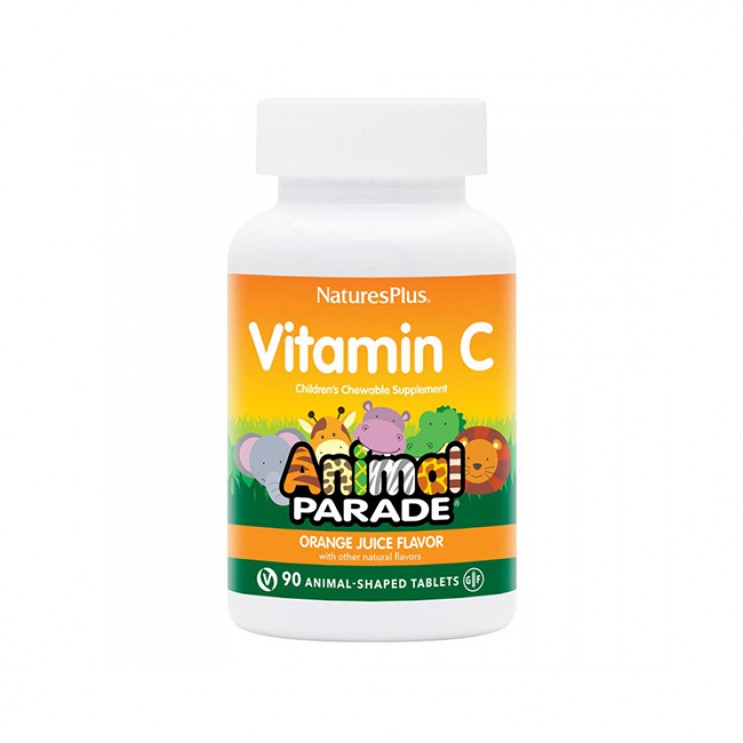 Nature's Plus Animal Parade Vitamin C 90Chew.tabs | Μασώμενες Ταμπλέτες Βιταμίνης C για Παιδιά ΒΙΤΑΜΙΝΕΣ