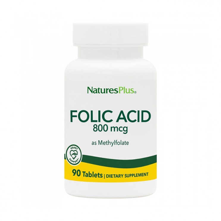 Nature's Plus Folic Acid 800mcg 90tabs |  Συμπλήρωμα Φολικού Οξέος  ΒΙΤΑΜΙΝΕΣ