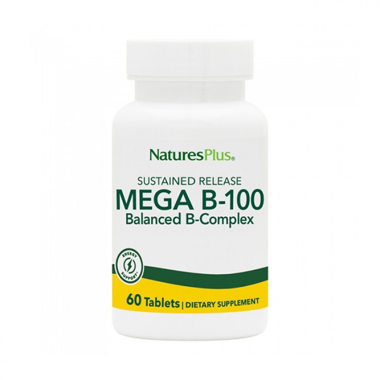 Nature's Plus Mega B-100 100mg 60tabs | Πολυβιταμινική Φόρμουλα με Βιταμίνες του Συμπλέγματος Β  ΒΙΤΑΜΙΝΕΣ