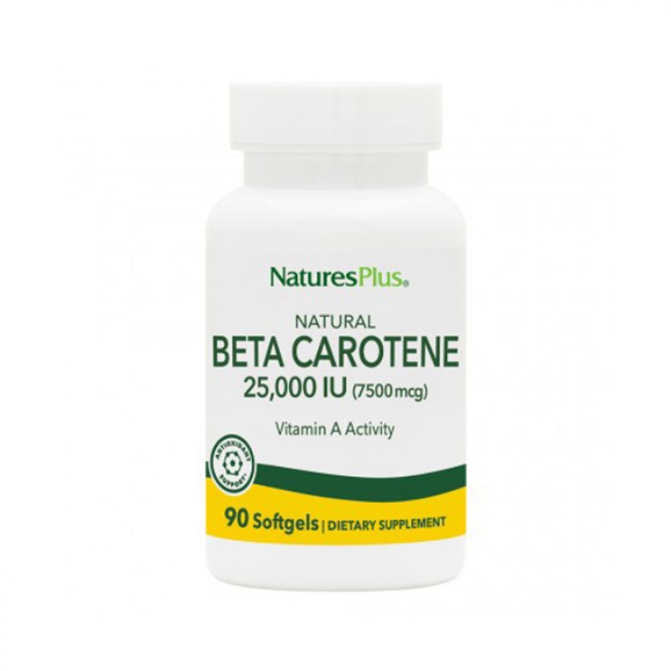 Nature's Plus  Natural Beta Carotene 90softgels | Συμπλήρωμα Διατροφής Βήτα Καροτίνης  ΒΙΤΑΜΙΝΕΣ