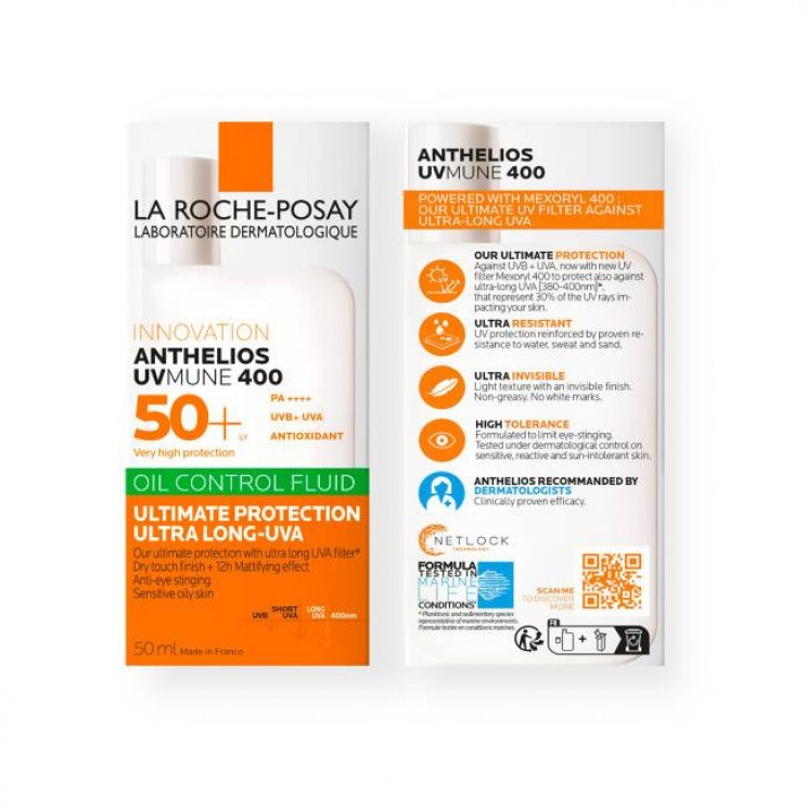 La Roche Posay Anthelios UVMUNE 400 Oil Control Fluid SPF50+ 50ml | Αντηλιακό Προσώπου για το Λιπαρό Δέρμα