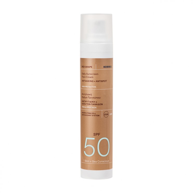 Korres Sunscreen Red Grape Daily Sunscreen Face Cream SPF50, 50ml |  Αντηλιακή Κρέμα Προσώπου Κόκκινο Σταφύλι   ΦΡΟΝΤΙΔΑ ΠΡΟΣΩΠΟΥ