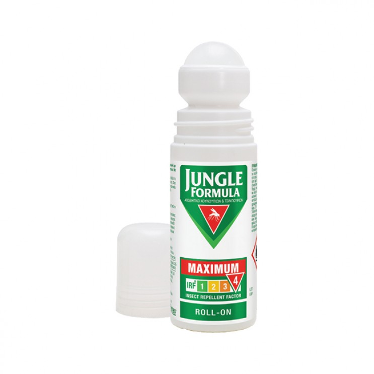 Jungle Formula Maximum Roll On 50ml | Εντομοαπωθητικό Roll On με Deet 50% και Φυτικά Εκχυλίσματα