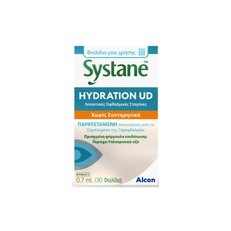 Alcon Systane Hydration UD 30x0.7ml | Λιπαντικές Οφθαλμικές Σταγόνες με Υαλουρονικό Οξύ σε Μονοδόσεις