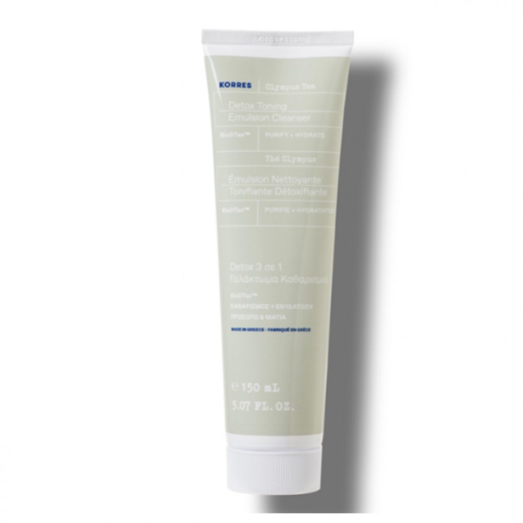 Korres Olympus Tea Detox Toning Emulsion Cleanser 150ml | Τσάι Ολύμπου Detox 3 σε 1 Γαλάκτωμα Καθαρισμού για Πρόσωπο & Μάτια