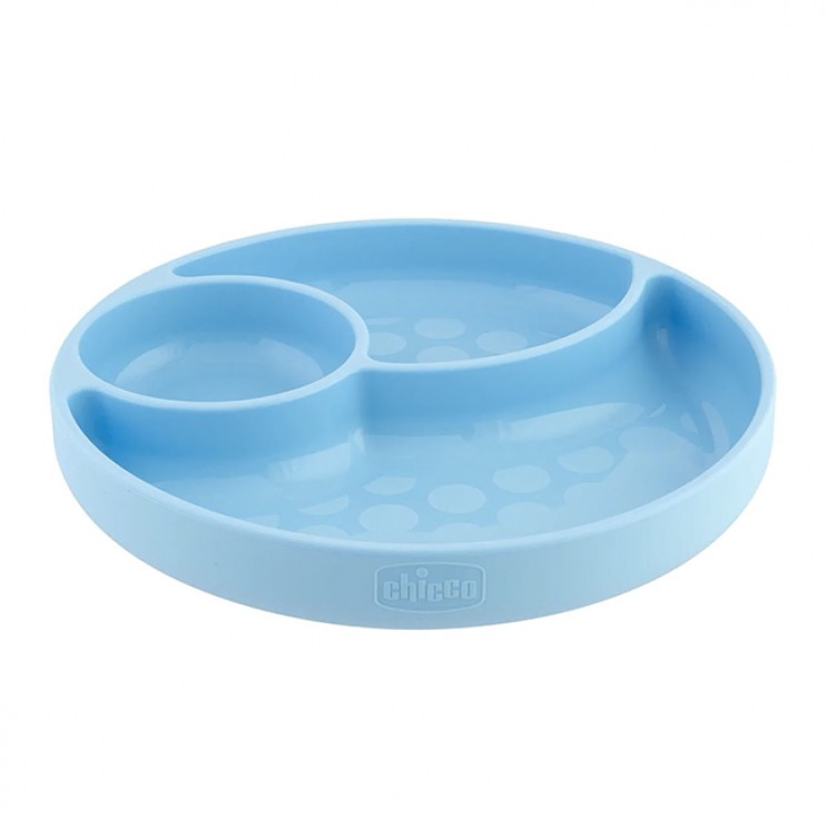 Chicco Easy Menu Blue 1τμχ | Πιάτο Σιλικόνης με Χωρίσματα Μπλε 12m+