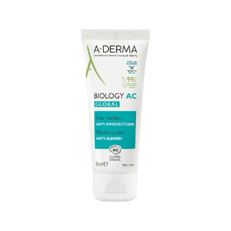 A-Derma Biology AC Global Soin Matifiant Anti-Imperfections 40ml | Κρέμα Προσώπου για Ματ Αποτέλεσμα κατά των Ατελειών