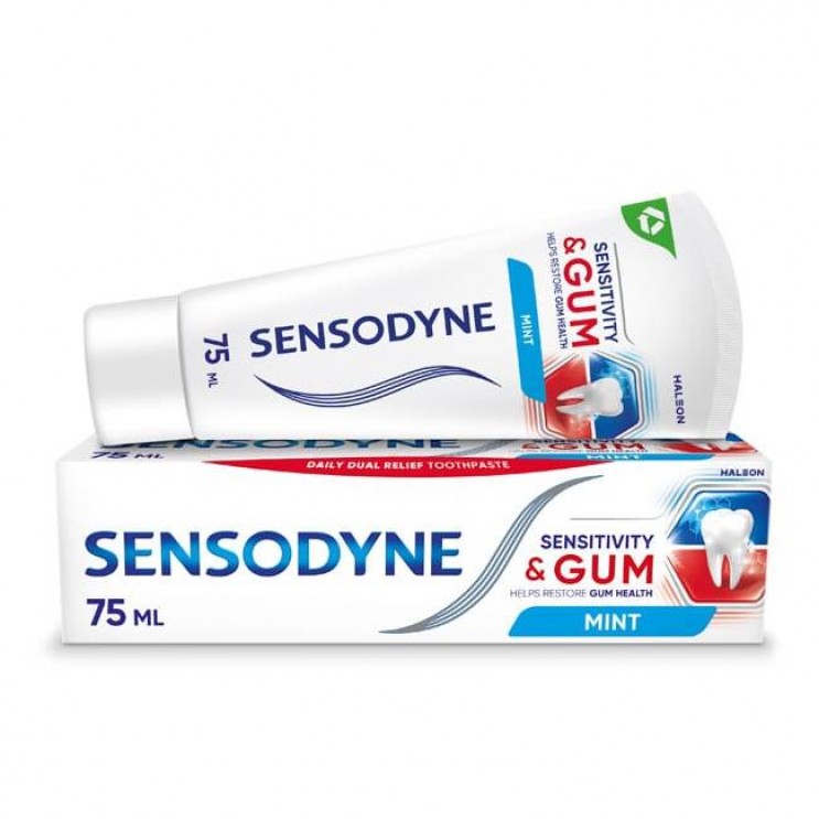 Sensodyne Sensitivity & Gum Caring Mint Toothpaste 75ml | Οδοντόκρεμα για τα Ευαίσθητα Δόντια & Ούλα που Αιμορραγούν με Γεύση Μέντα ΣΤΟΜΑΤΙΚΗ ΥΓΙΕΙΝΗ