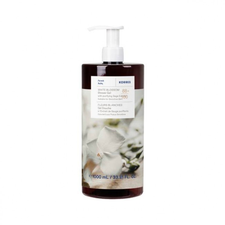 Korres Body Cleanser White Blossom 1lt | Αφρόλουτρο με Άρωμα Λευκά Άνθη