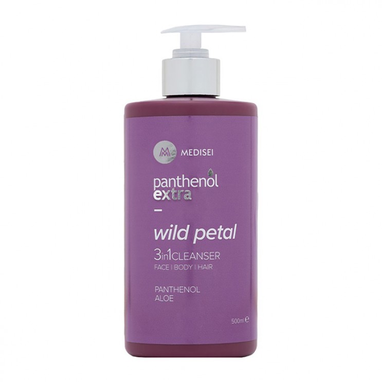 Medisei Panthenol Extra Wild Petal 3in1 Cleanser 500ml | Γυναικείο Αφρόλουτρο και Σαμπουάν με Floral Άρωμα
