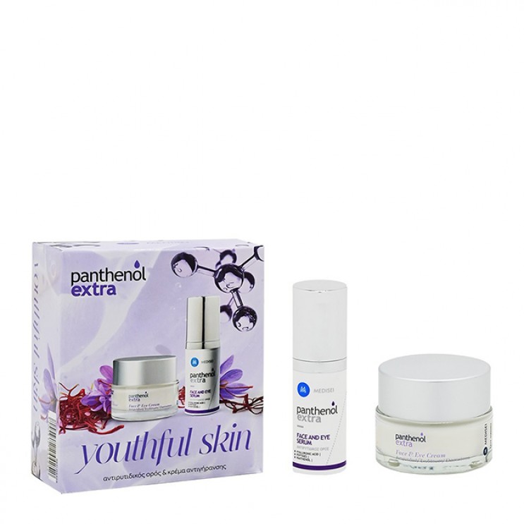 Medisei Panthenol Extra Youthful Skin Face and Eye Cream Κρέμα Προσώπου Αντιγήρανσης 50ml & Face and Eye Serum Αντιρυτιδικός Ορός 30ml