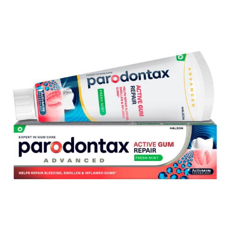 Parodontax Advanced Active Gum Repair Fresh Mint 75ml | Οδοντόκρεμα για την Αποκατάσταση των Ούλων που Αιμορραγούν με Γεύση Μέντας