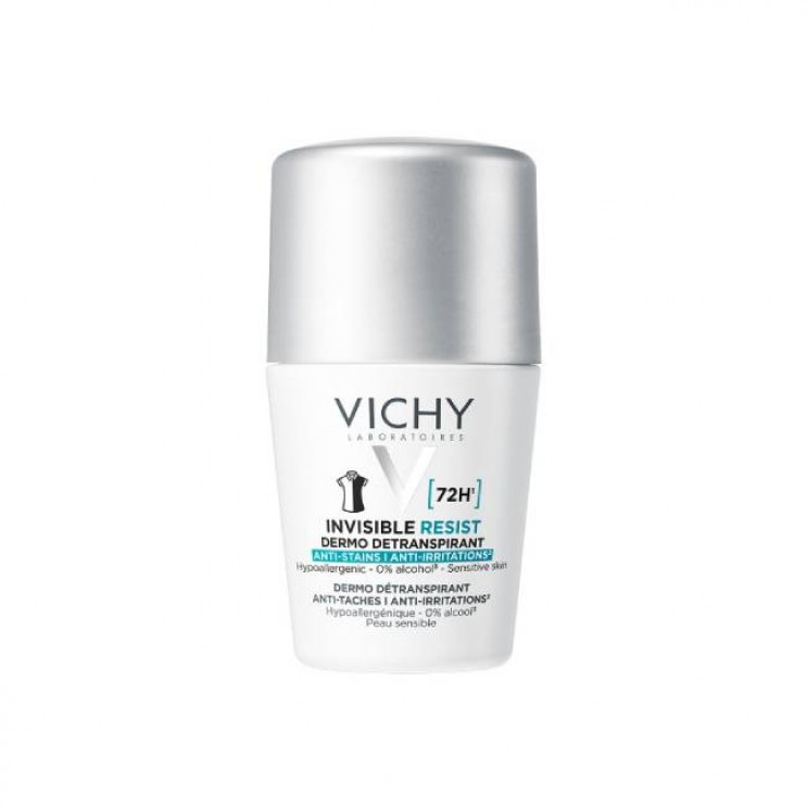 Vichy Deodorant Roll-On, Invisible Anti-Stain - Anti Irritation 50ml | Αποσμητικό κατά των Σημαδιών και της Έντονης Εφίδρωσης 72ωρών 