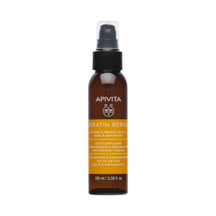 Apivita Keratin Repair Hair Oil 100ml | Λάδι Θρέψης & Επανόρθωσης για τα Μαλλιά