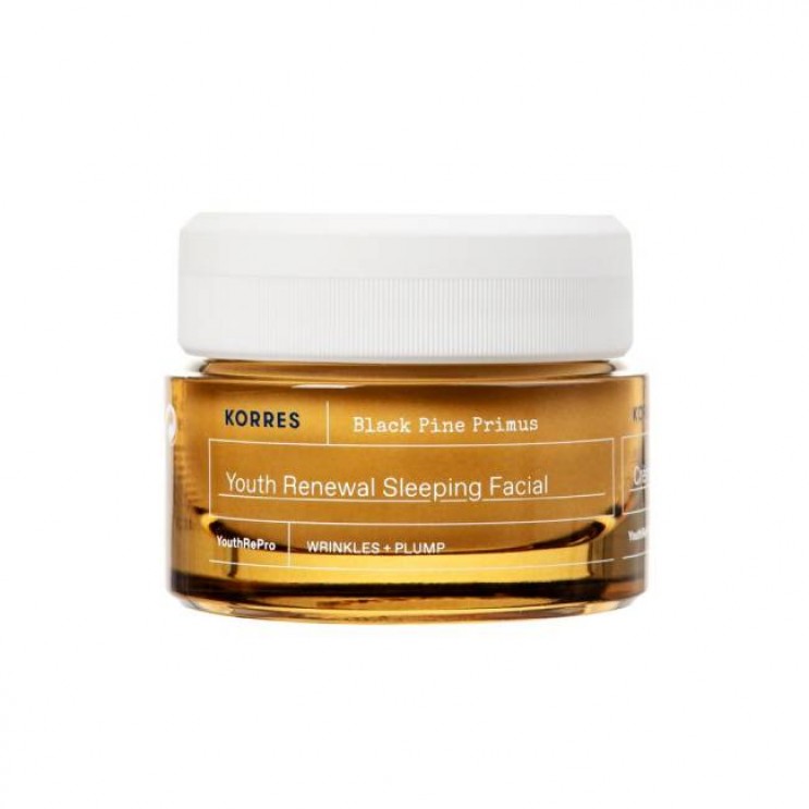 Korres Black Pine Primus Youth Renewal Sleeping Facial Night Cream 40ml | Κρέμα Νεότητας Νύχτας για Λείανση Ρυτίδων & Ελαστικότητα