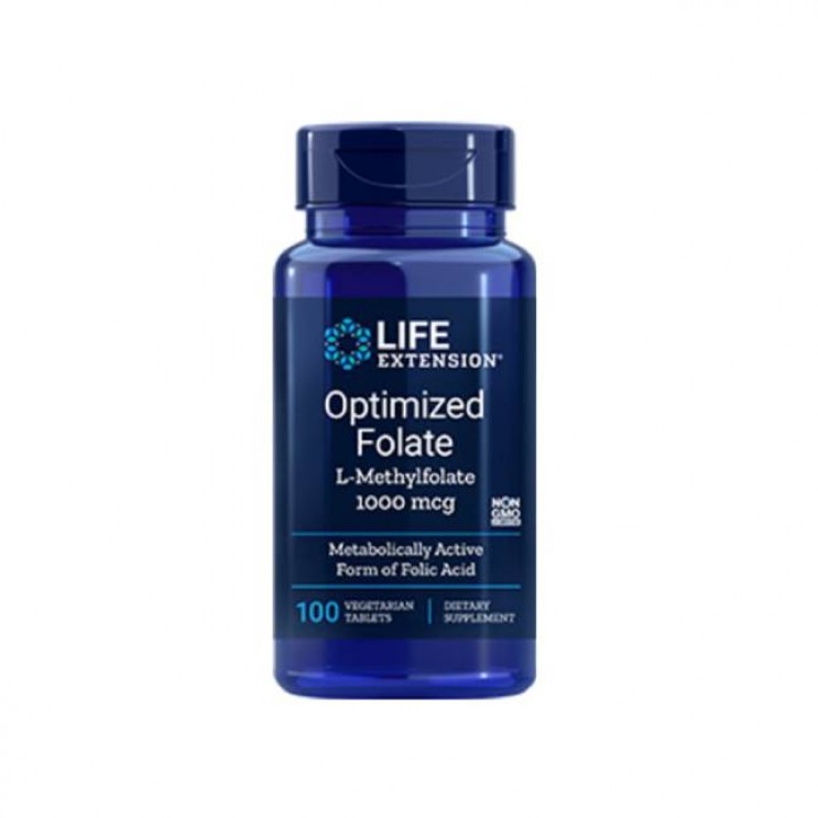 Life Extension Optimized Folate L-Methylfolate 1000mcg 100veg.tabs | Συμπλήρωμα Διατροφής με Φυλλικό Οξύ