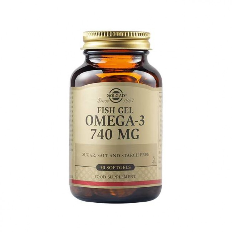 Solgar Omega 3 Fish Gel 740mg 50softgels | Συμπλήρωμα Διατροφής με Ωμέγα-3 Λιπαρά Οξέα