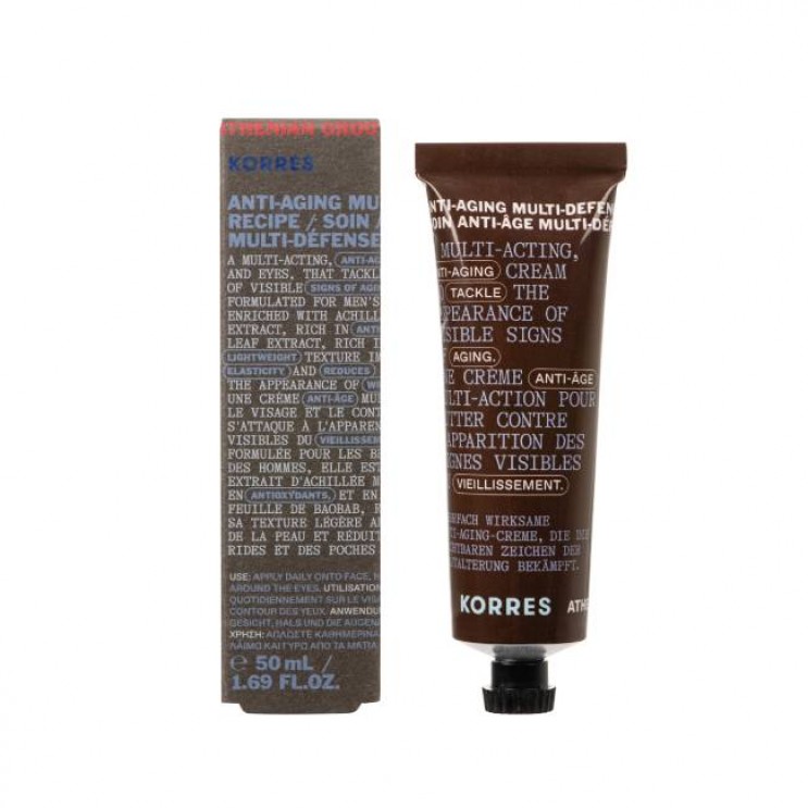 Korres Αthenian Grooming Anti-aging Multi-Defender Face + Eyes Cream for Men 50ml | Ανδρική Αντιγηραντική Κρέμα Προσώπου & Ματιών
