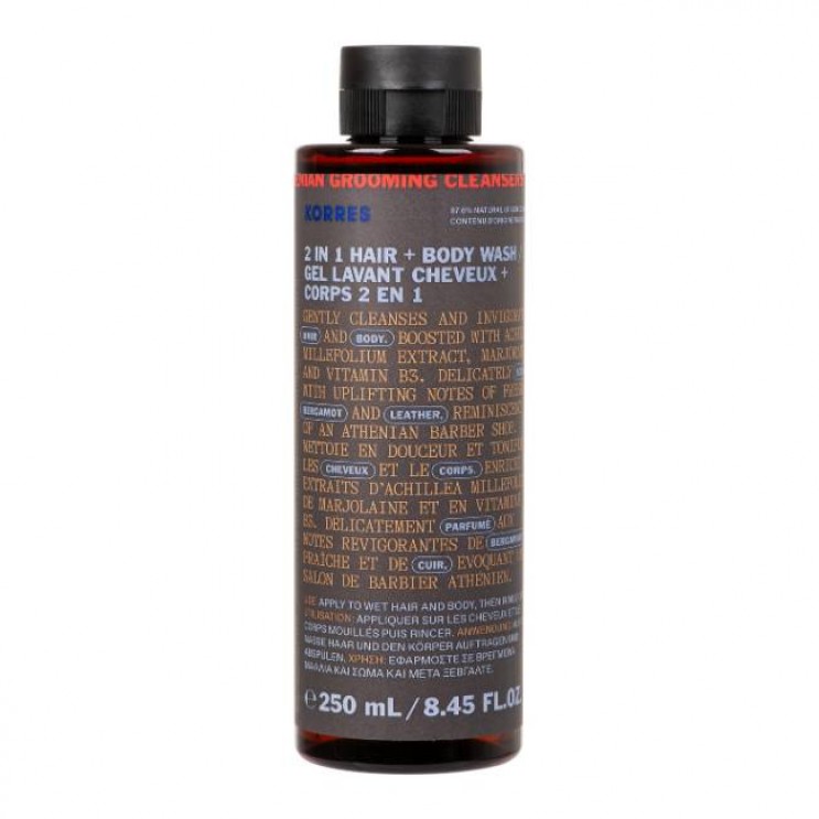 Korres Athenian Grooming 2 in 1 Hair & Body Wash for Men 250ml | ​Ανδρικό Σαμπουάν &  Αφρόλουτρο 2 σε 1