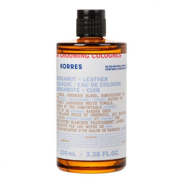 Korres Athenian Grooming Eau de Cologne Bergamot & Leather 100ml | Ανδρικό Άρωμα με Νότες Περγαμόντο, Δέρμα & Εσπεριδοειδή