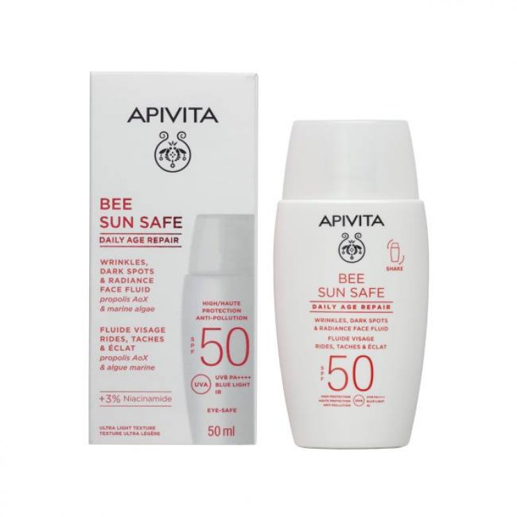 Apivita Bee Sun Safe Daily Age Repair 50ml | Λεπτόρρευστη Κρέμα Προσώπου Κατά των Πανάδων & των Ρυτίδων